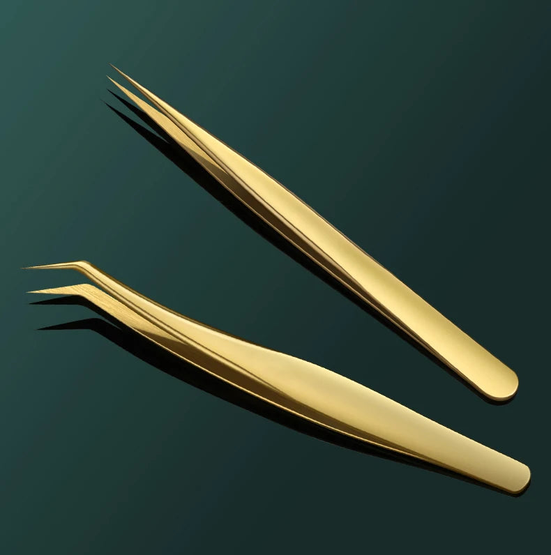 1pcs Anti-static Straight Eyelash Extension Tweezers Industrial Precision Curved Straight Lash Eyebrow Tweezers Makeup Tools