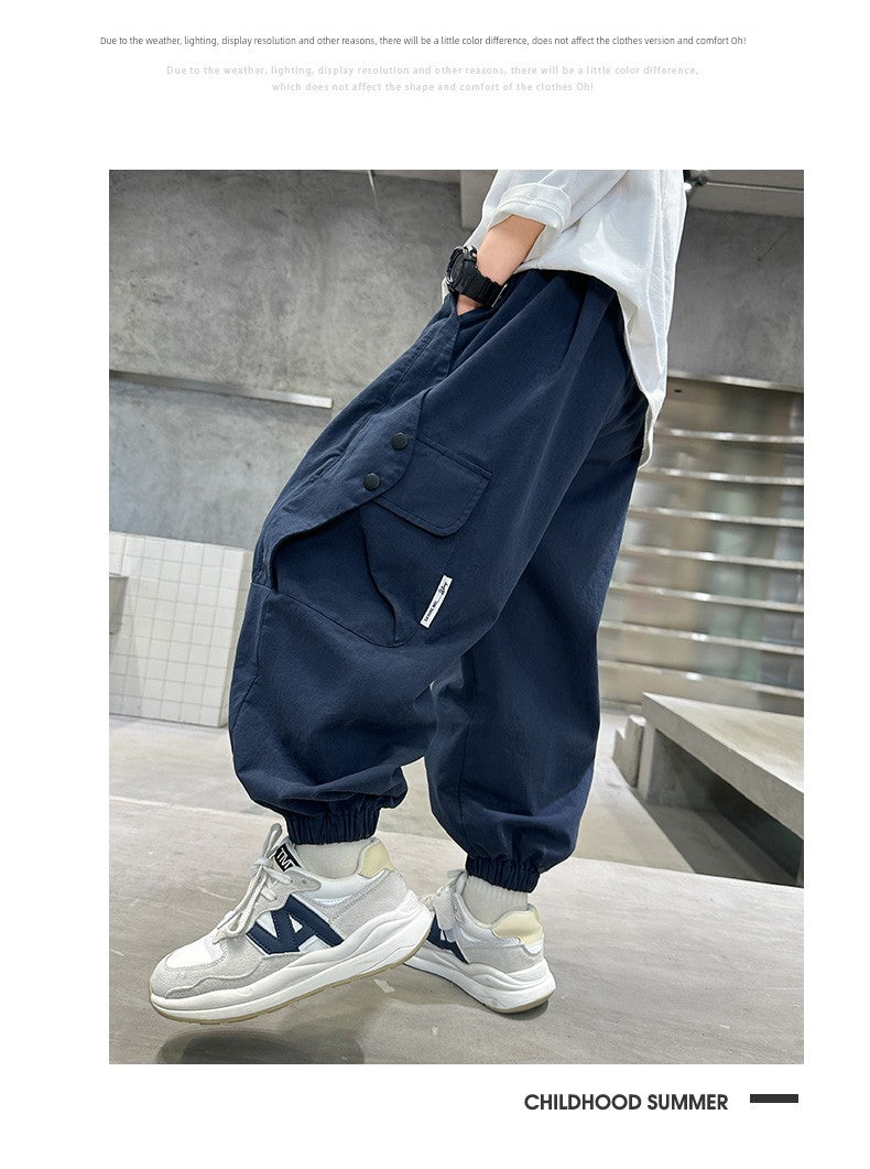 Spring and Autumn Youth Summer Boys Loose Pants