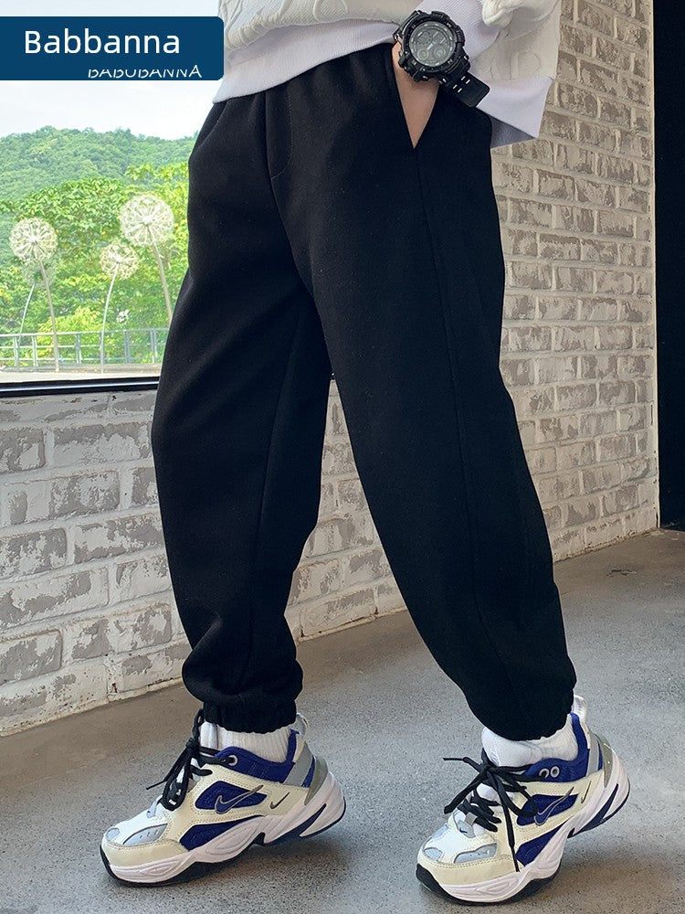Sweatpants Spring and Autumn Casual Fleece-lined Youth Boy Pants