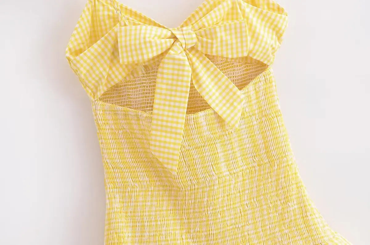 French gentle suspender dress female summer elastic waist backless fashion pure desire short suspender dress