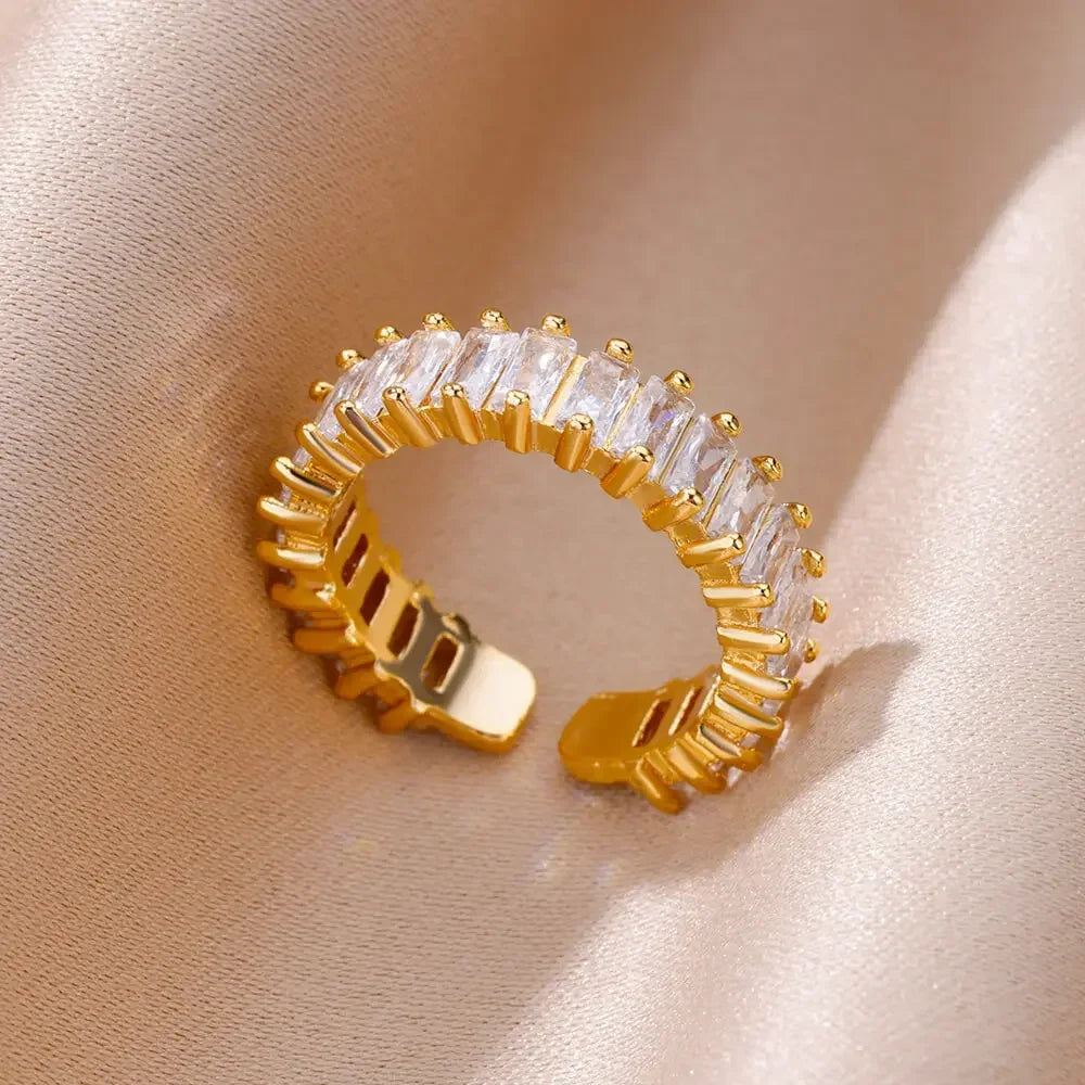 Women's Stainless Steel Heart Ring Gold Waterproof