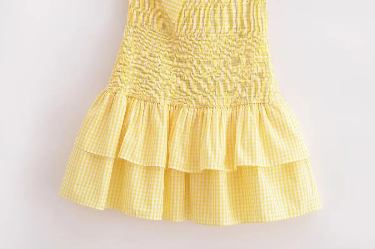 French gentle suspender dress female summer elastic waist backless fashion pure desire short suspender dress