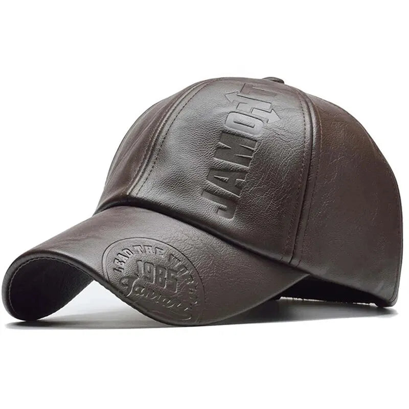 Unisex 1985 Imprint Leather Baseball Cap
