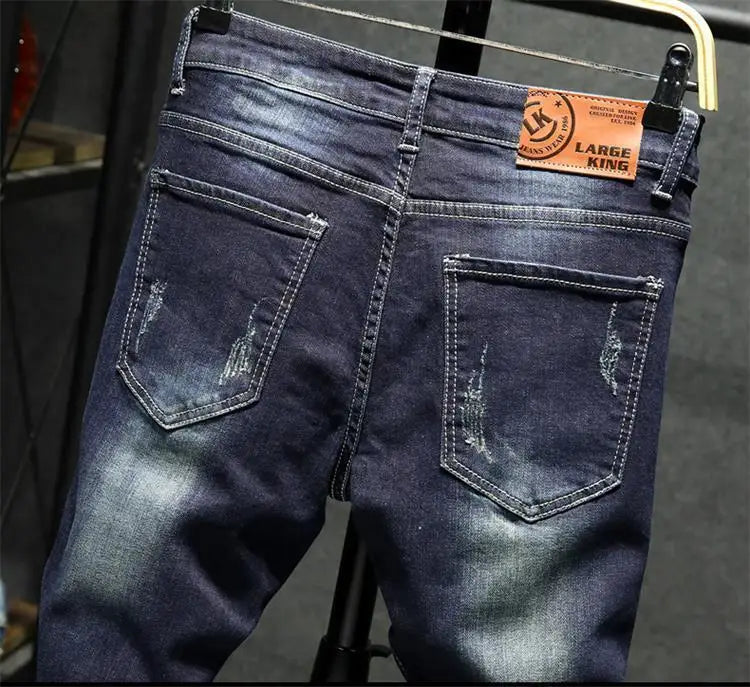 New Spring Autumn Korean Fashion Stretch Denim Boys Boyfriend Jeans Designer Clothes Skinny Trousers Male Slim Blue Ripped Pants