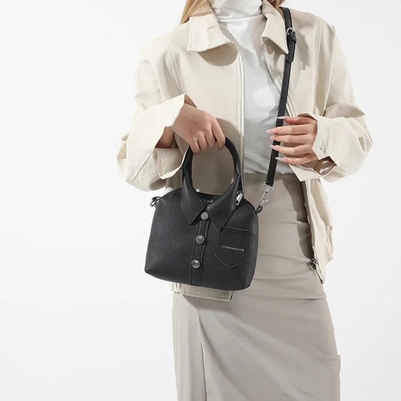 PU Square Compact Zipper Shoulder and Crossbody Bags for Women