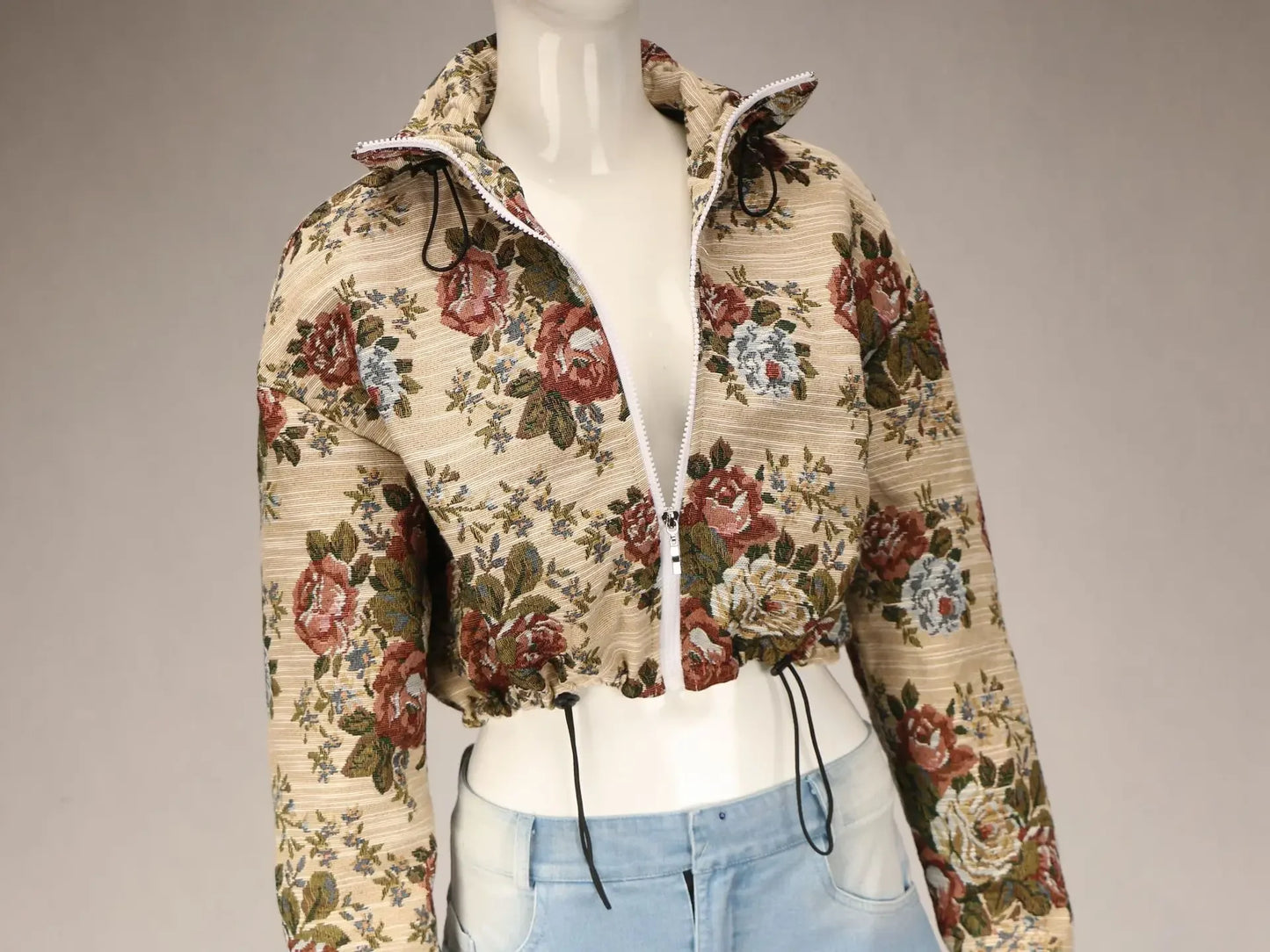 BWQ Washed Denim Women's Set Full Sleeve Floral Jacket and Pockets Cargo Jeans Pants Suit 2025 Street Two 2 Piece Set Outfit