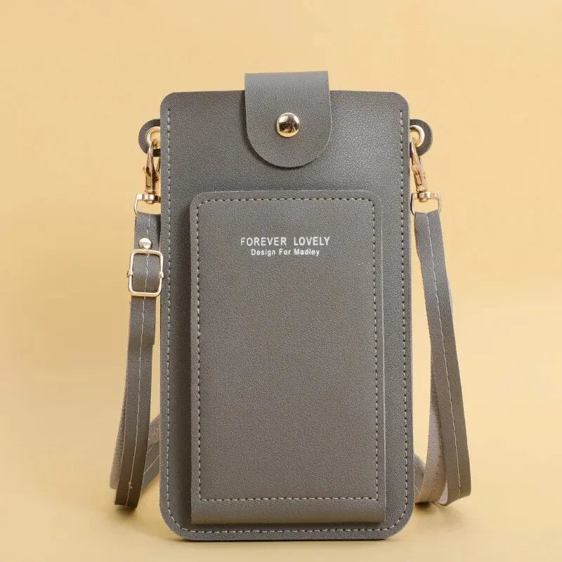 Soft Leather Wallets Touch Screen Cell Phone Shoulder Purse