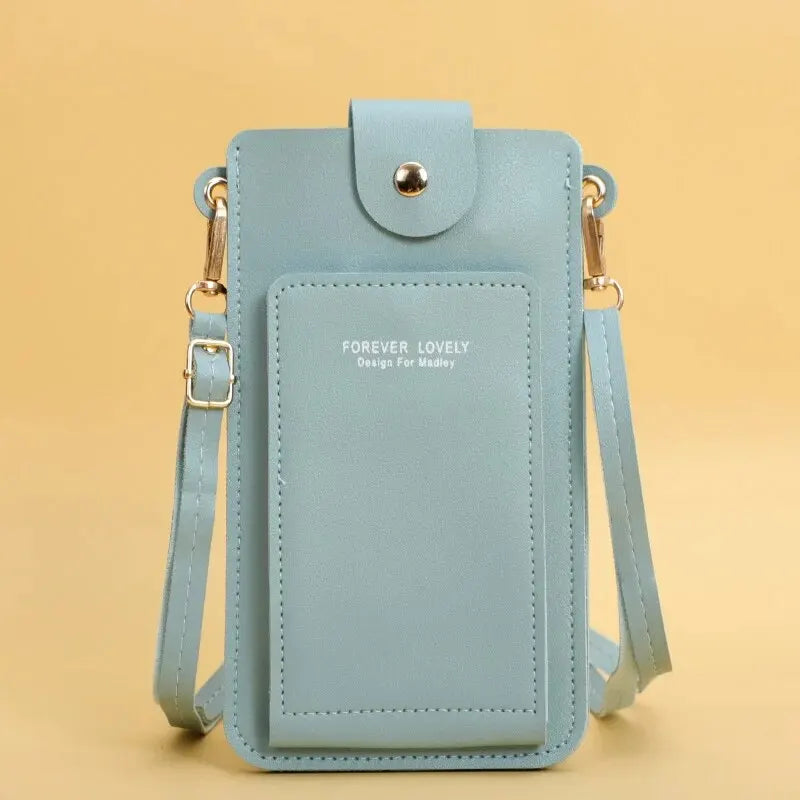 Soft Leather Wallets Touch Screen Cell Phone Shoulder Purse
