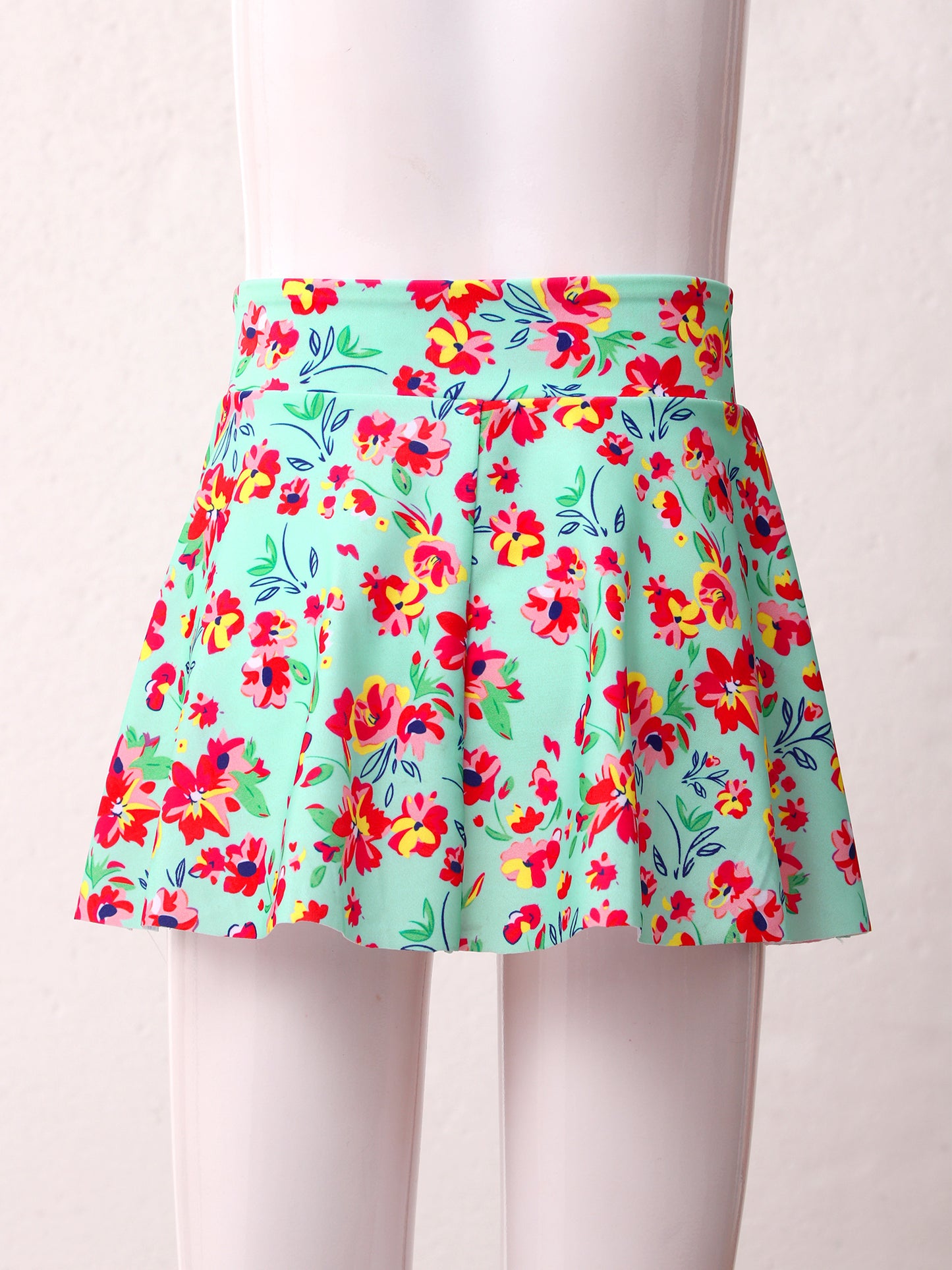 Kids Girls Swim Skirts Elastic Waistband Colorful Print Swim Skirts for Bathing Pool Beach Swimming Sport Wear Girl Teen 4-16Y