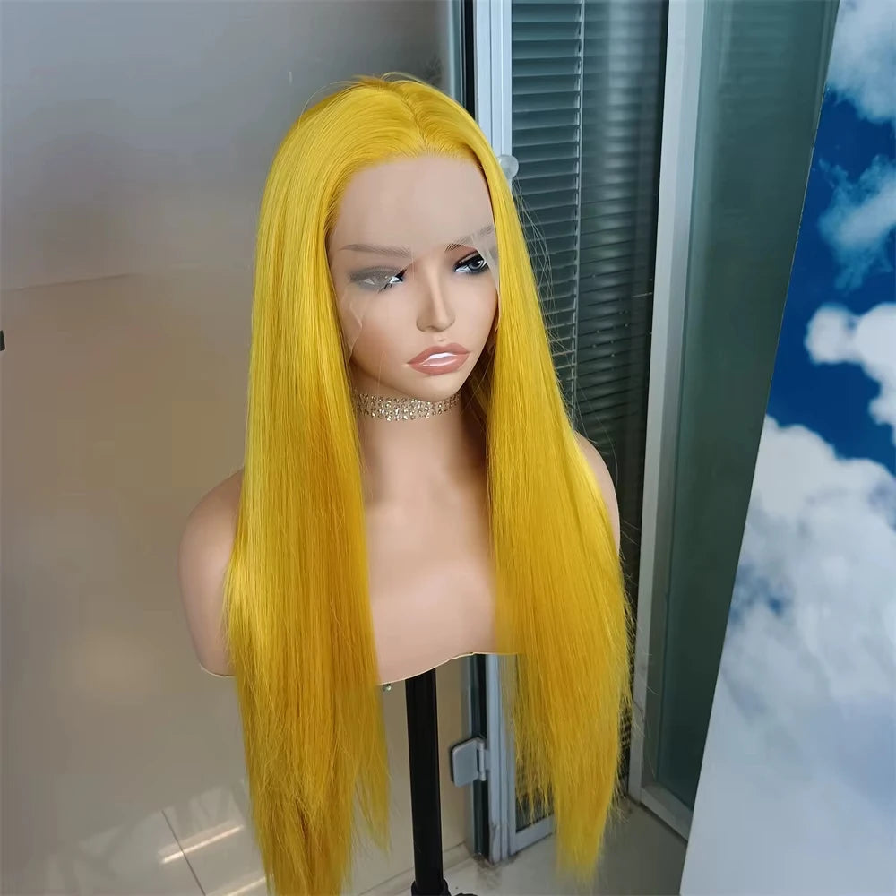 Yellow 613 13x4 13x6 Transparent Lace Frontal Wig Brazilian Straight 613 Colored Human Hair13x6 Lace Front Wigs Pre Plcuked