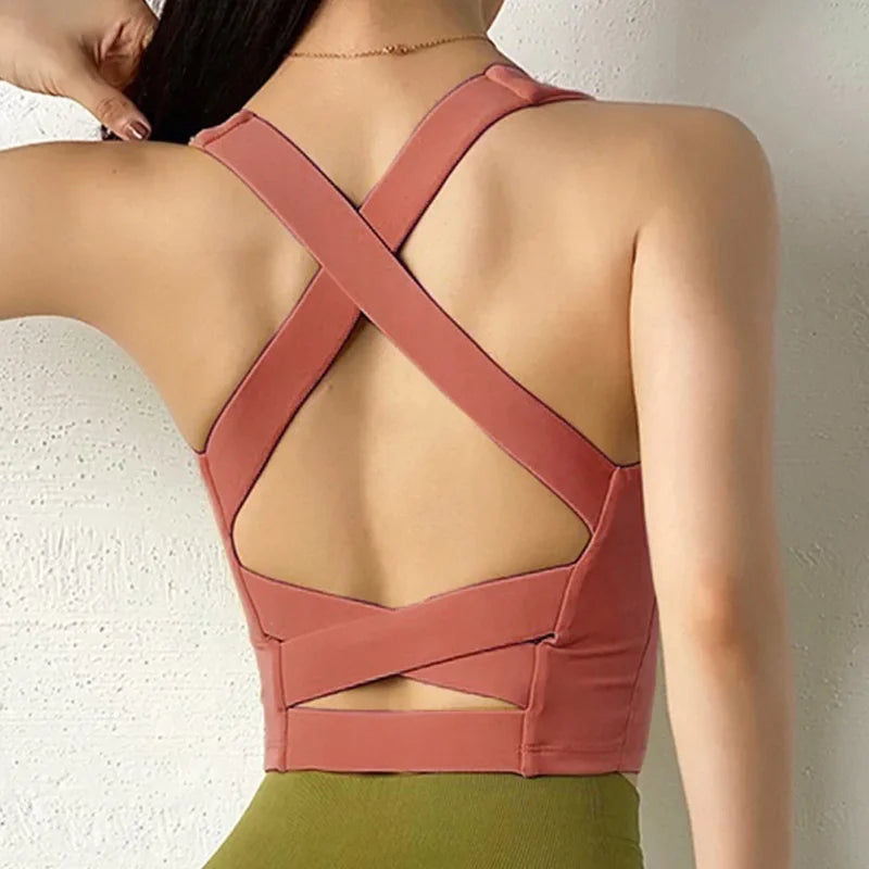 Cloud Hide Sexy Sport Shirt Women Sports Bra Fitness Underwear Push Up Yoga Tank Crop Top Running Gym Girl Vest Workout Athletic