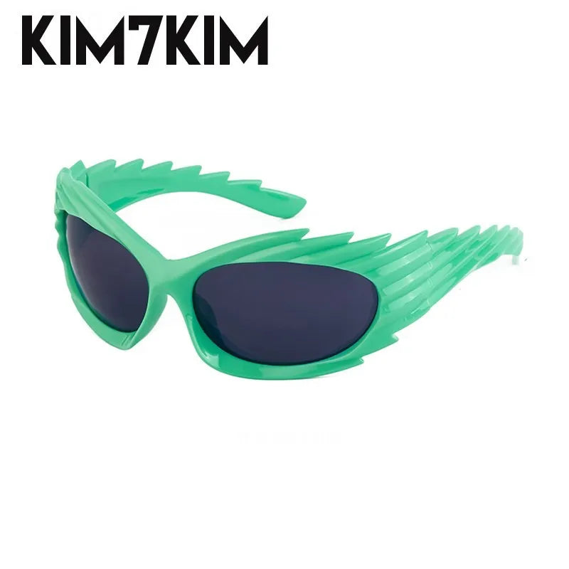 Y2k Spiked Goggles Sunglasses Women Men 2025 Trends Punk Sun Glasses For Male Retro 2000's Wrap Around Steampunk Sunglass Shades