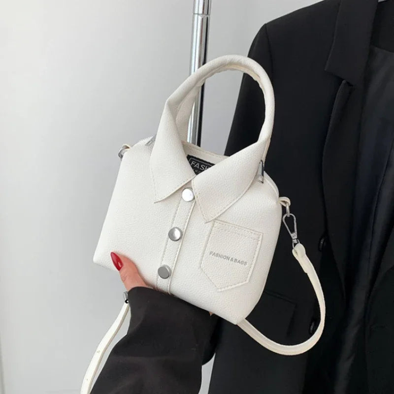 PU Square Compact Zipper Shoulder and Crossbody Bags for Women