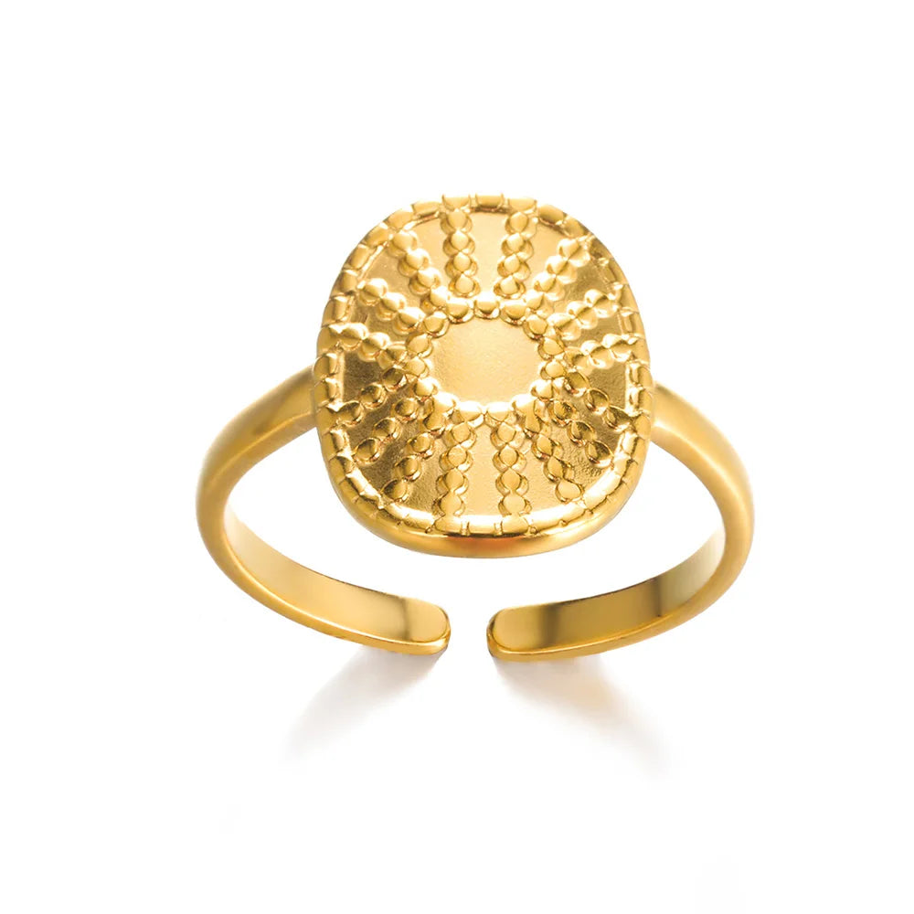 Stainless Steel Luxury Gold Color Rings for Women