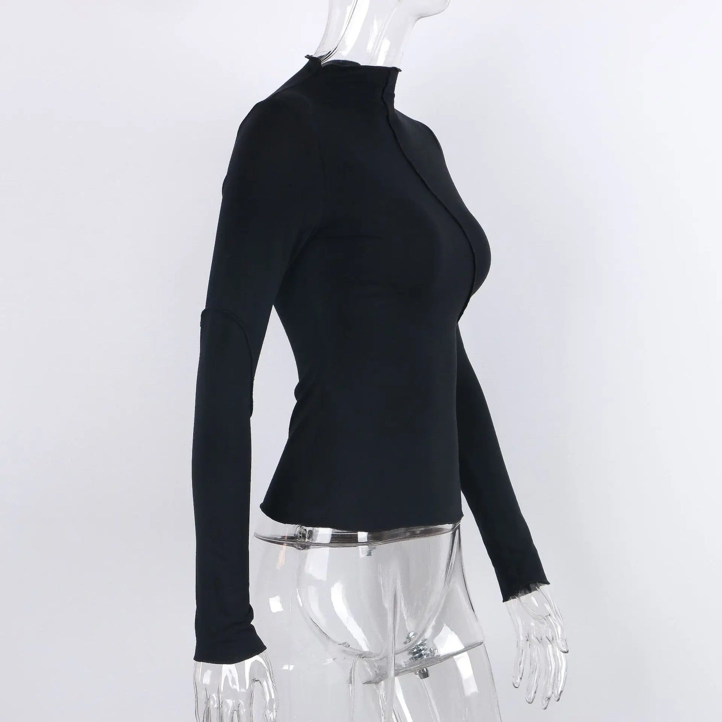2025 Turtleneck Y2K Long Sleeve T Shirts Women White Autumn Winter Casual Black Basic Gray Sexy Tops 90s Fashion Vintage