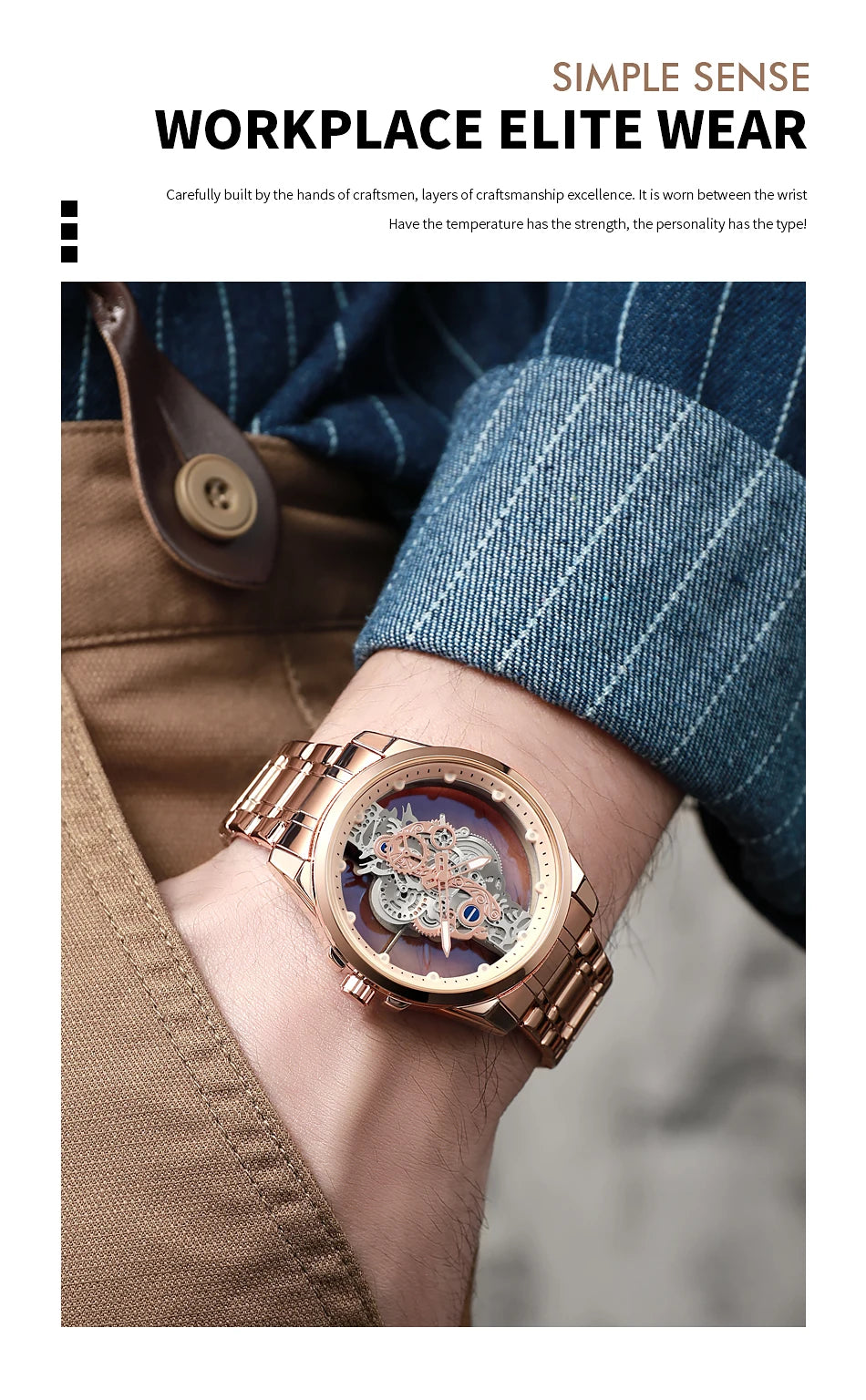 TPW Hot Trendy Fashion Wholesale Men Golden Skeleton Automatic Quartz Wrist Watches Luxury 2024