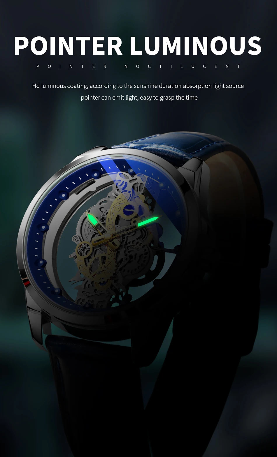 TPW Hot Trendy Fashion Wholesale Men Golden Skeleton Automatic Quartz Wrist Watches Luxury 2024