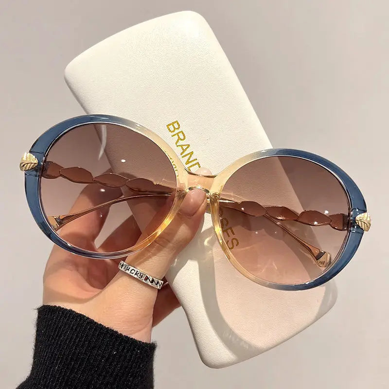 Vintage Round Sunglasses Women 2025 Brand Designer Luxury Gradient Sun Glasses Female Punk Frame Retro Eyewear Shades UV400