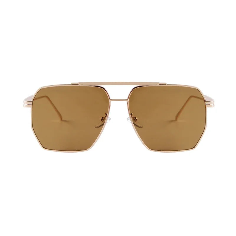 2025 New Fashion Men's Sunglasses Brand Design Square Alloy Frame Trend Retro Outdoor Driving Mirror UV400 Sunshade Sunglasses