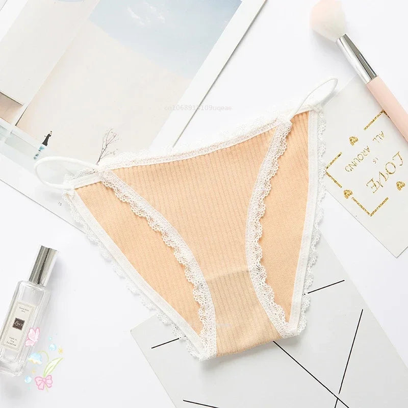 2025 Sexy Thong Sports Comfortable Briefs String Female Lingerie Simple Cotton Sexy Women Underwear Cute Lace Seamless Panties