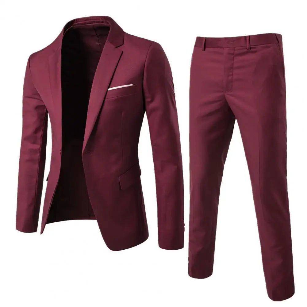 Men's Slim Fit Suit Set – 2-Piece Business Outfit