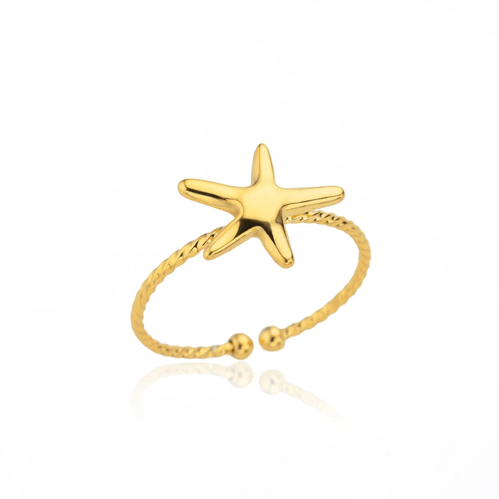 Stainless Steel Luxury Gold Color Rings for Women