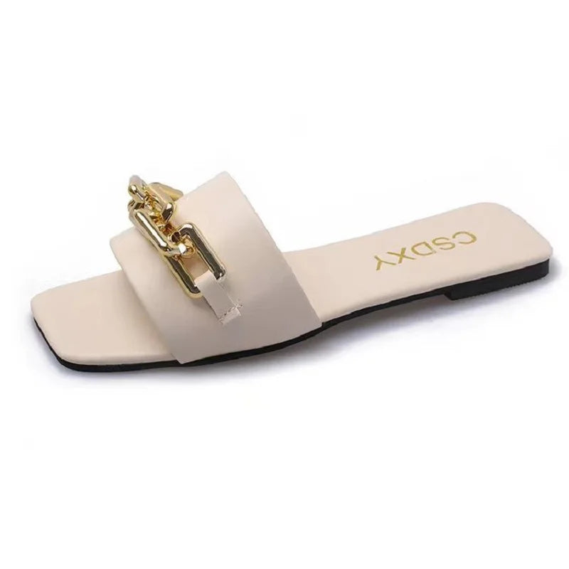 High Quality Purse And Chain Flat Sandals Sets