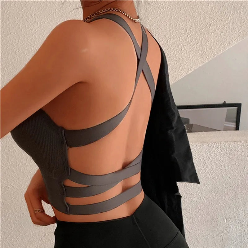Cloud Hide Sexy Sport Shirt Women Sports Bra Fitness Underwear Push Up Yoga Tank Crop Top Running Gym Girl Vest Workout Athletic