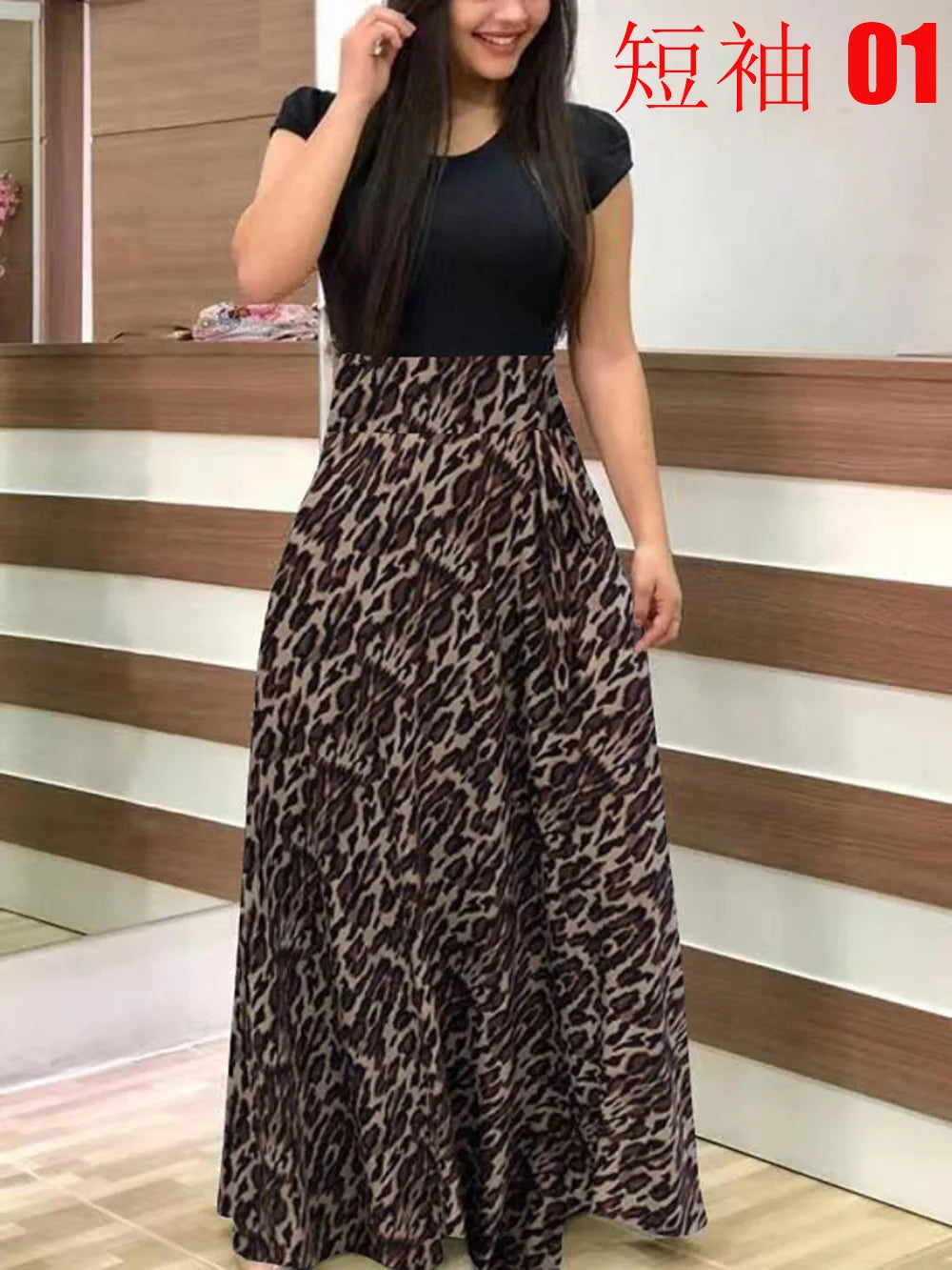 Flower Print Short Sleeved Dress