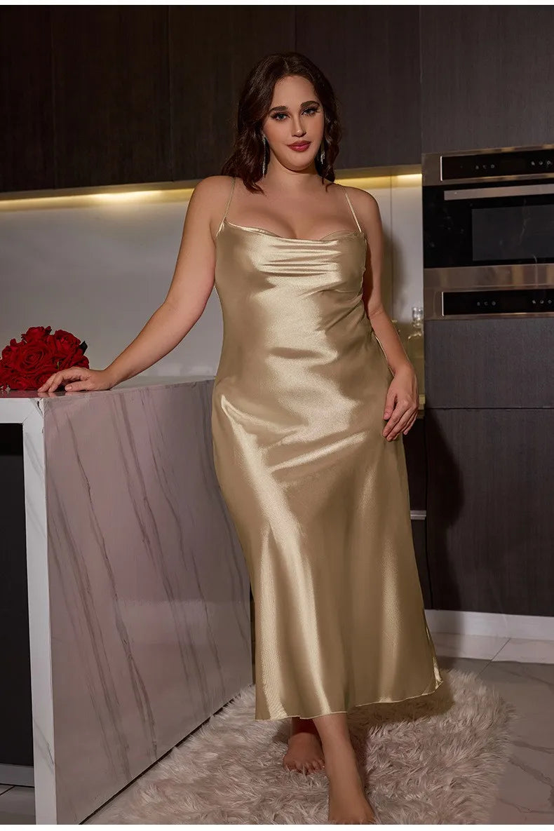Plus Size 5XL Wedding Long Robe Dresings Gown Kimono Bathrobe Sleepwear Casual Women Homewear Silky Satin Nightgown Lingerie