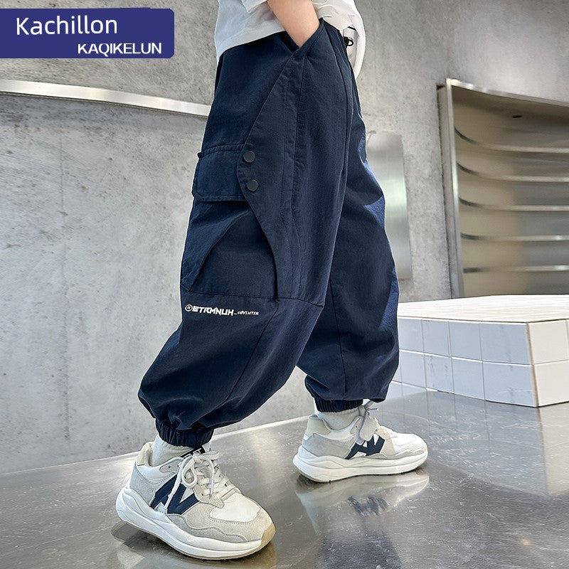 Spring and Autumn Youth Summer Boys Loose Pants