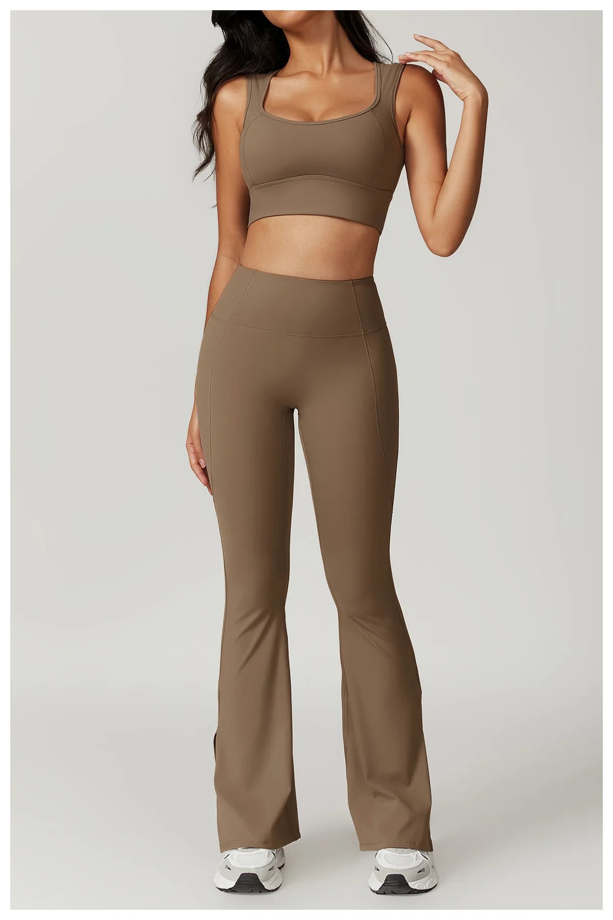 Women's Clothes 2pcs Gym Yoga Suit Sports Set Workout Tracksuit Breathable Sexy Bra Fitness Bell-bottoms Leggings Athletic Wear