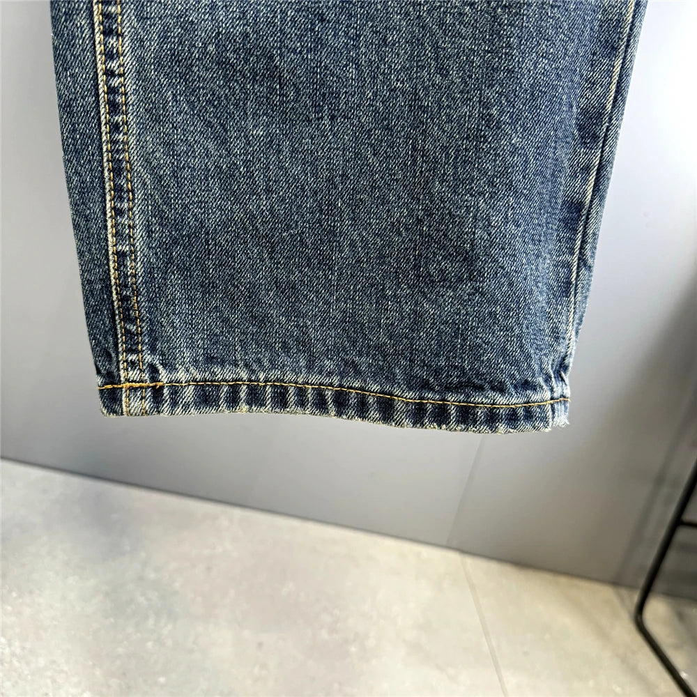 American Streetwear Ripped Patch Jeans Hip Hop Baggy Jeans Mens Clothing Vintage Denim Cargo Pants Japanese Harajuku Trousers
