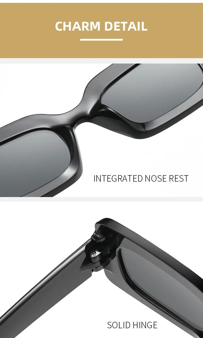 KLASSNU Women Candy Color Retro Sunglasses Large Square Frame Sun Glasses 2025 Trendy Party Eyepiece Anti UV400 Sun Shades