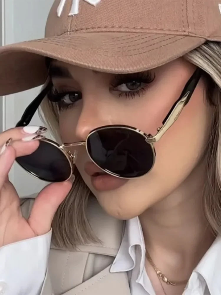 Vintage Round Metal Sunglasses Retro UV400 Eyewear