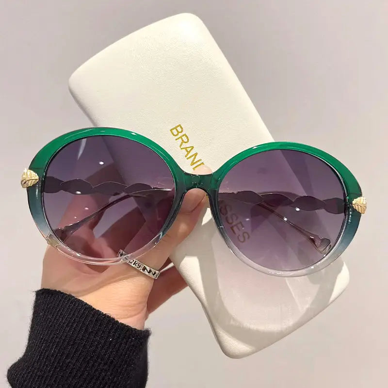 Vintage Round Sunglasses Women 2025 Brand Designer Luxury Gradient Sun Glasses Female Punk Frame Retro Eyewear Shades UV400