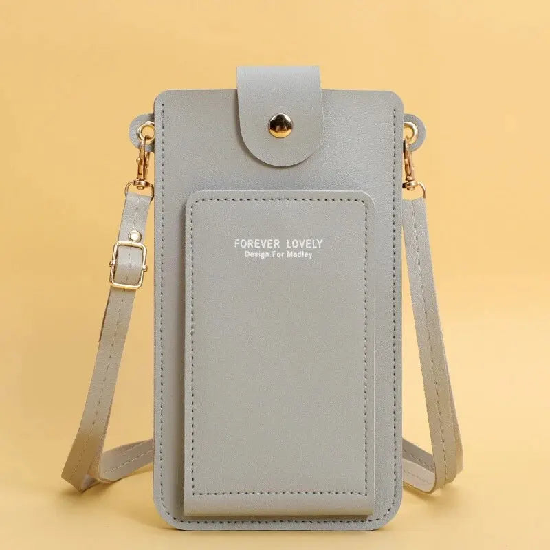 Soft Leather Wallets Touch Screen Cell Phone Shoulder Purse