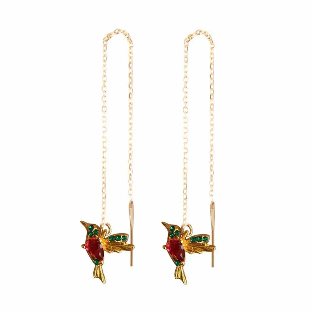 New Luxury Women Zircon Crystal Pearls Long Tassel Butterfly Earrings