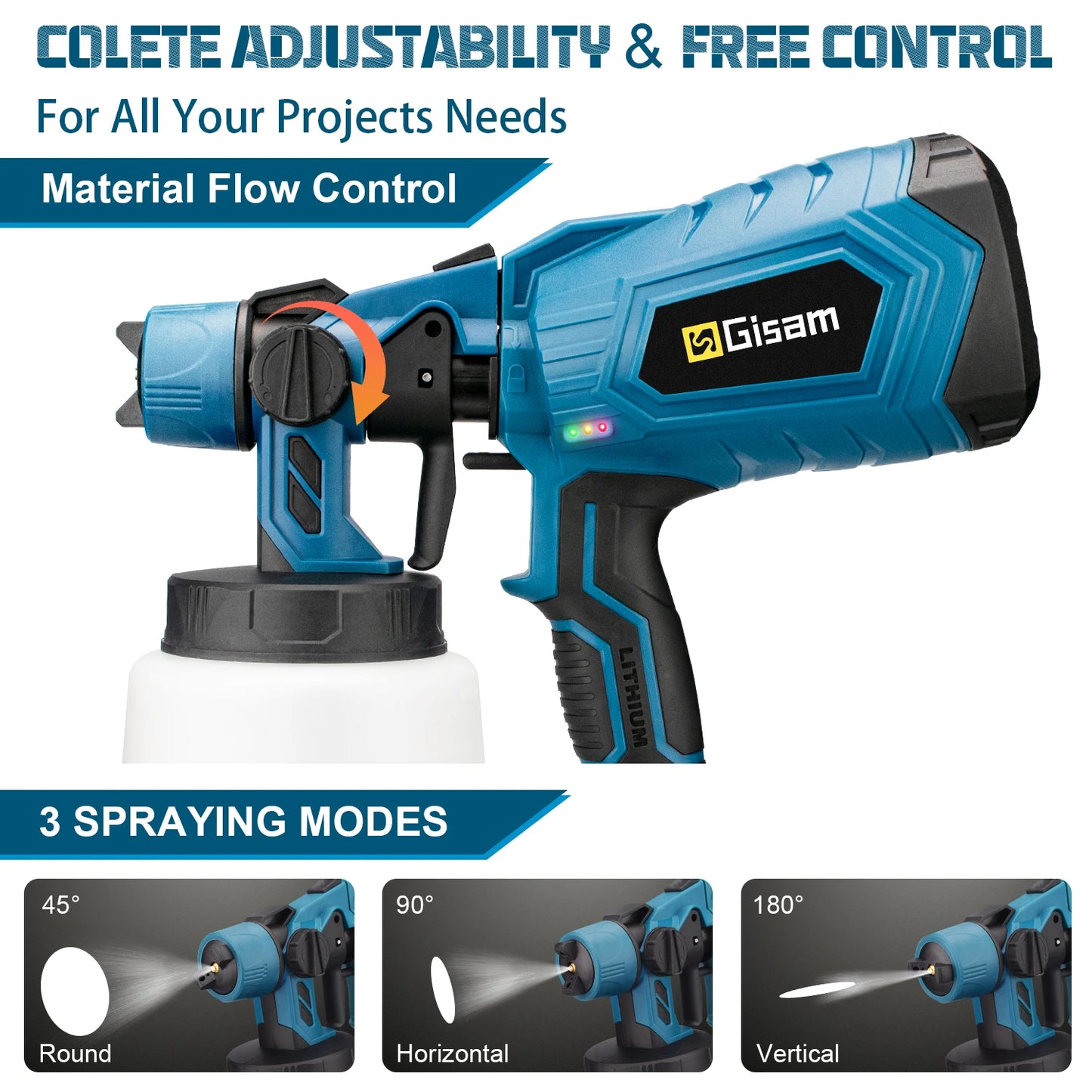 1000ML Cordless Electric Spray Gun HVLP Paint Sprayer