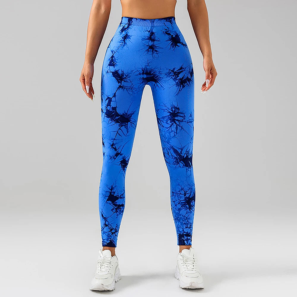 FITTOO V-Buttocks Leggings Women's Tie Dye Scrunch Butt Yoga Pants Fitness Athletic Sexy Gym Suit Female Clothing Sport Tights