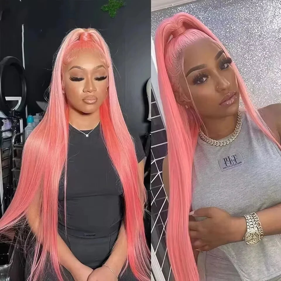 30 Inch Straight Lace Front Wig Human Hair Light Pink 13x6 hd Lace Front Wig Human Hair Pre Plucked 13x4 Lace Front Colored Wig