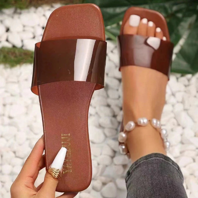 2025 New Summer Women Fashion Flat Street Slippers