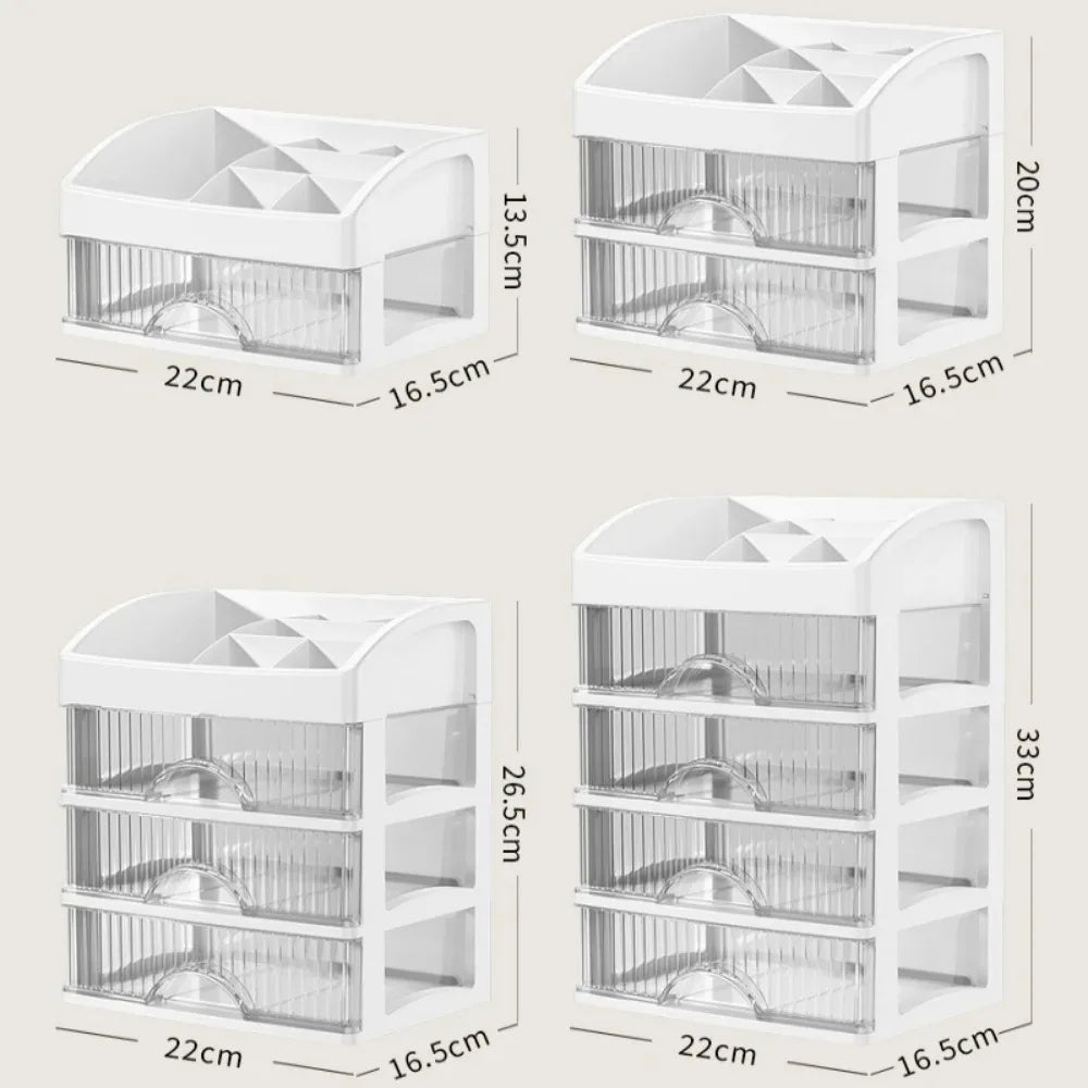 Drawer Style Storage Box High-capacity Desktop Clutter Dustproof Organizer Transparent Jewelry Skin Care Products Storage Box