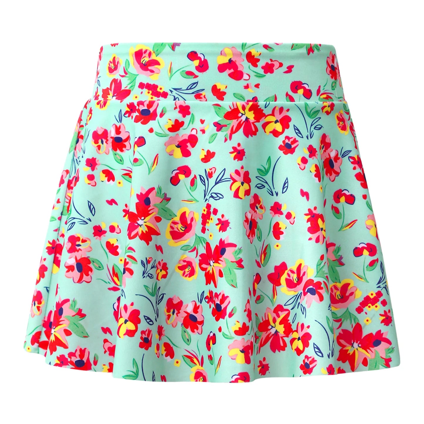 Kids Girls Swim Skirts Elastic Waistband Colorful Print Swim Skirts for Bathing Pool Beach Swimming Sport Wear Girl Teen 4-16Y