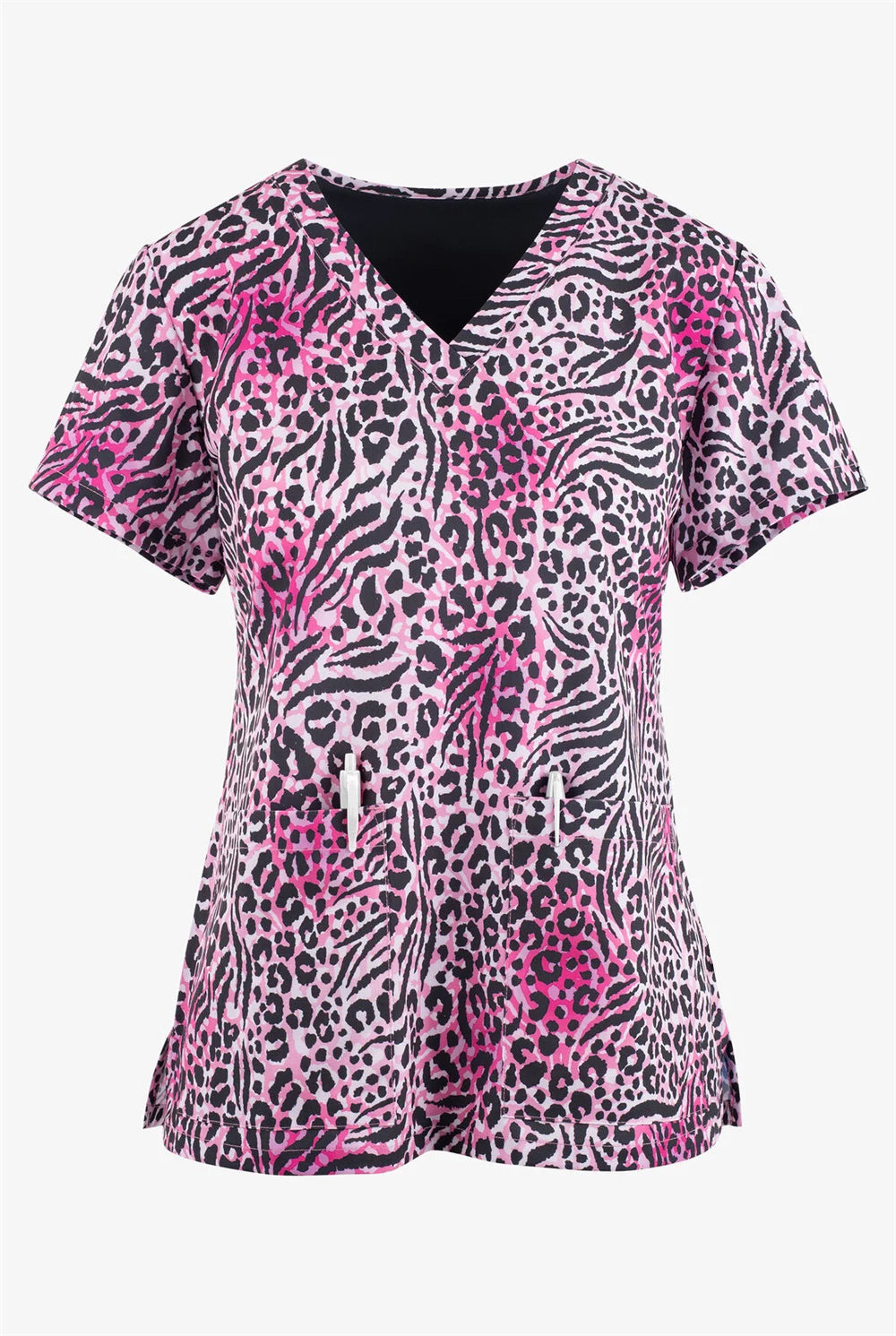 Pharmacist Dentist Veterinary Nurse Grooming Scrubs Leopard Printed Nurse Gowns Printed Medical Laboratory Medical Uniforms