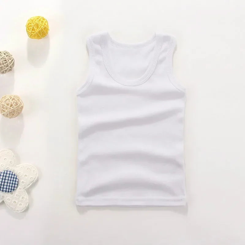 Children Vests T-shirts Summer Boys Girls Cotton Sports Tops