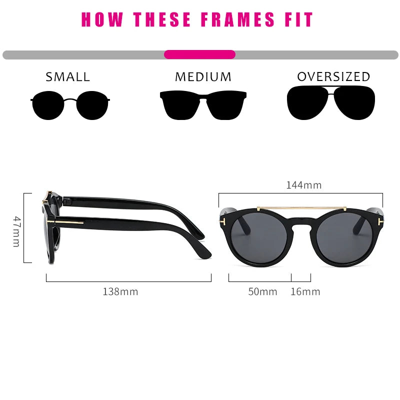 Trendy Retro Round Rivet Sunglasses Women 2025 Brand Double Bridge Shade Eyewear Colorful Lens Gray Yellow Frame Men Sun Glasses