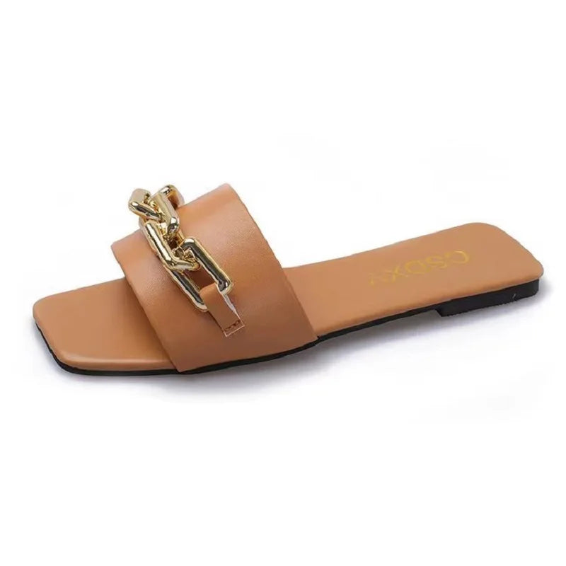 High Quality Purse And Chain Flat Sandals Sets
