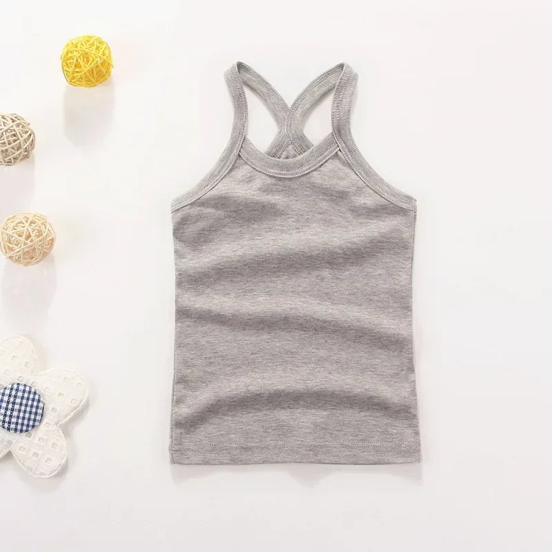 Children Vests T-shirts Summer Boys Girls Cotton Sports Tops