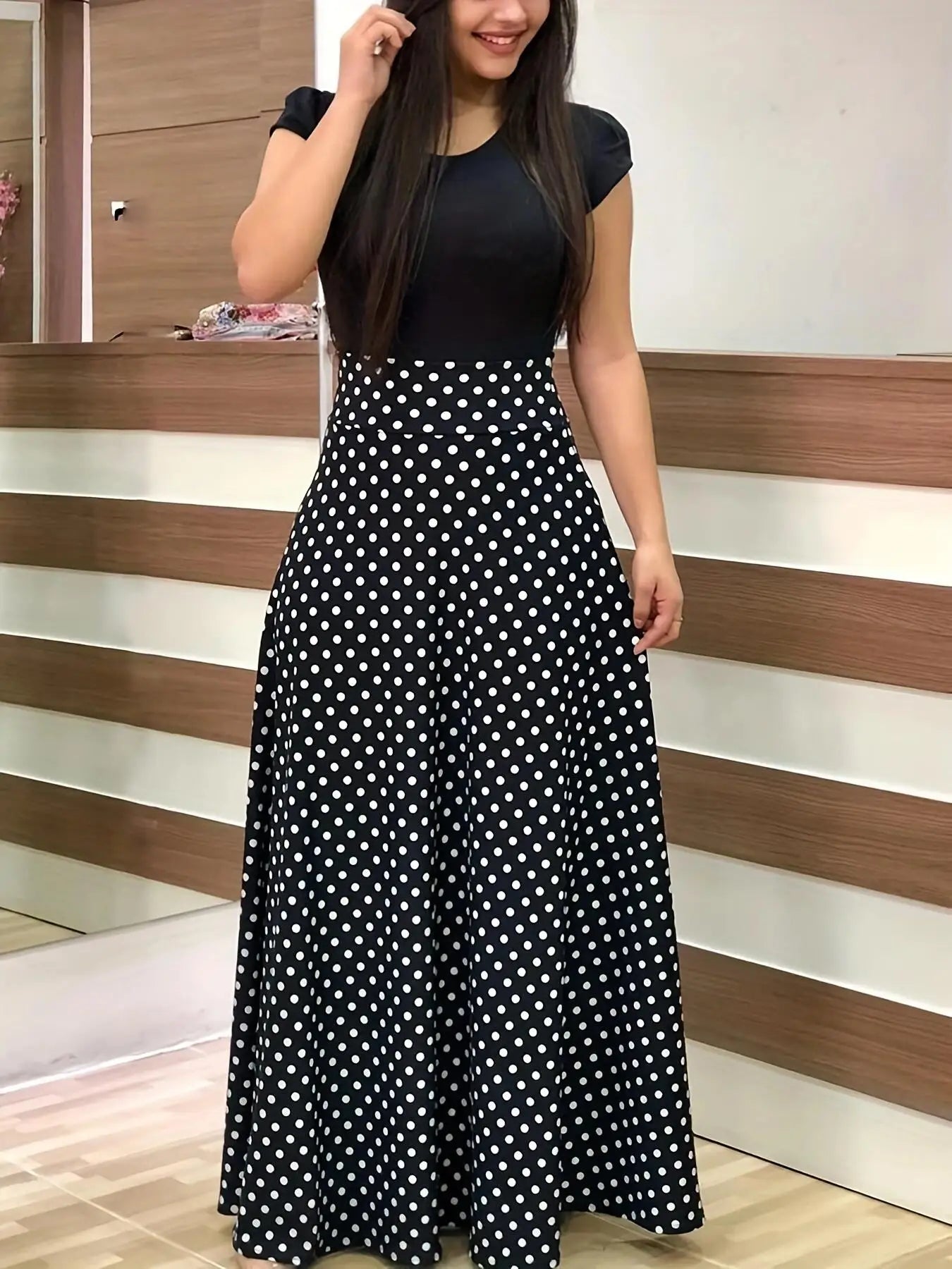 Flower Print Short Sleeved Dress